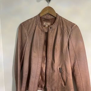 Faux leather rose jacket